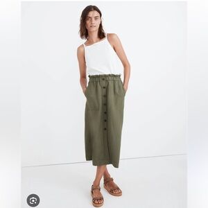 Madewell button-front paperbag midi skirt